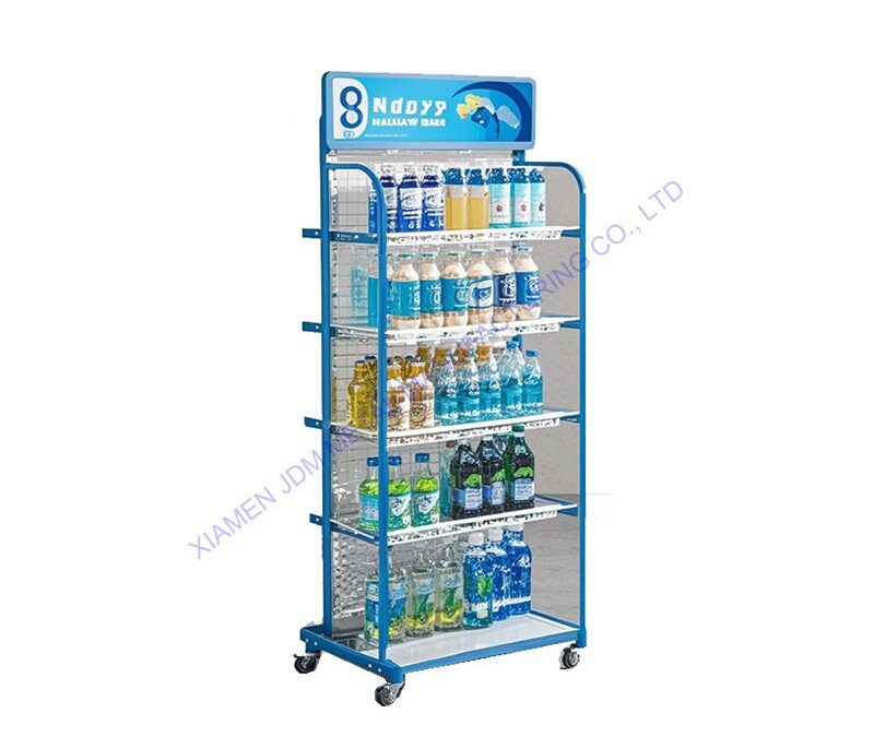 Commercial Retail Display Shelving Rack for Beverage Merchandising #2946