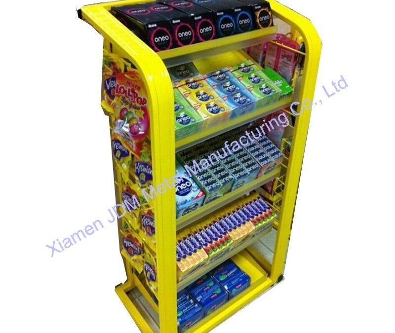 Commercial Retail Display Shelving Rack for Beverage Merchandising #3956