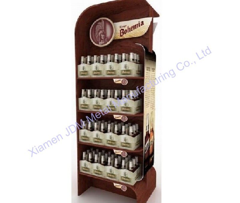 Commercial Retail Display Shelving Rack for Beverage Merchandising #4289