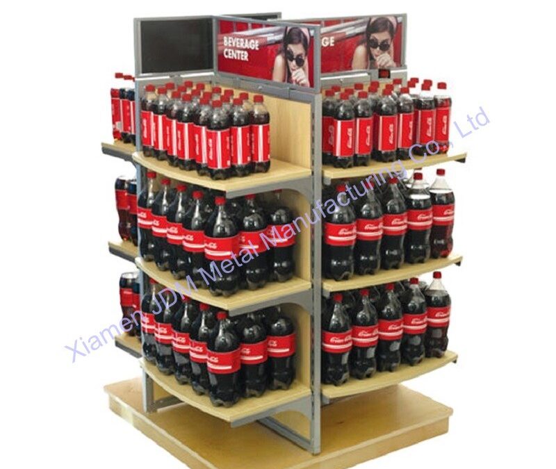 Commercial Retail Display Shelving Rack for Beverage Merchandising #4298