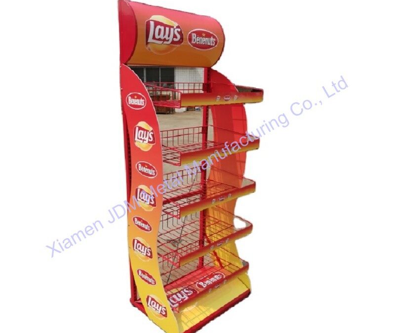 Commercial Retail Display Shelving Rack for Beverage Merchandising #4360
