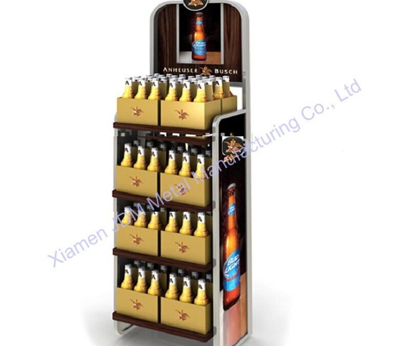 Commercial Retail Display Shelving Rack for Beverage Merchandising #4449