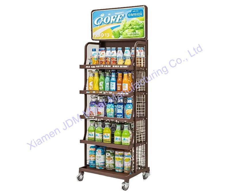 Food and Drink Promotional Display Rack for Beverage Merchandising #3023