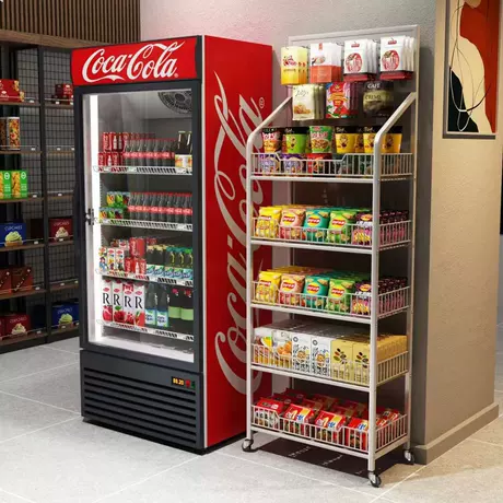 Snack and Beverage Display Rack for Beverage Merchandising #1616