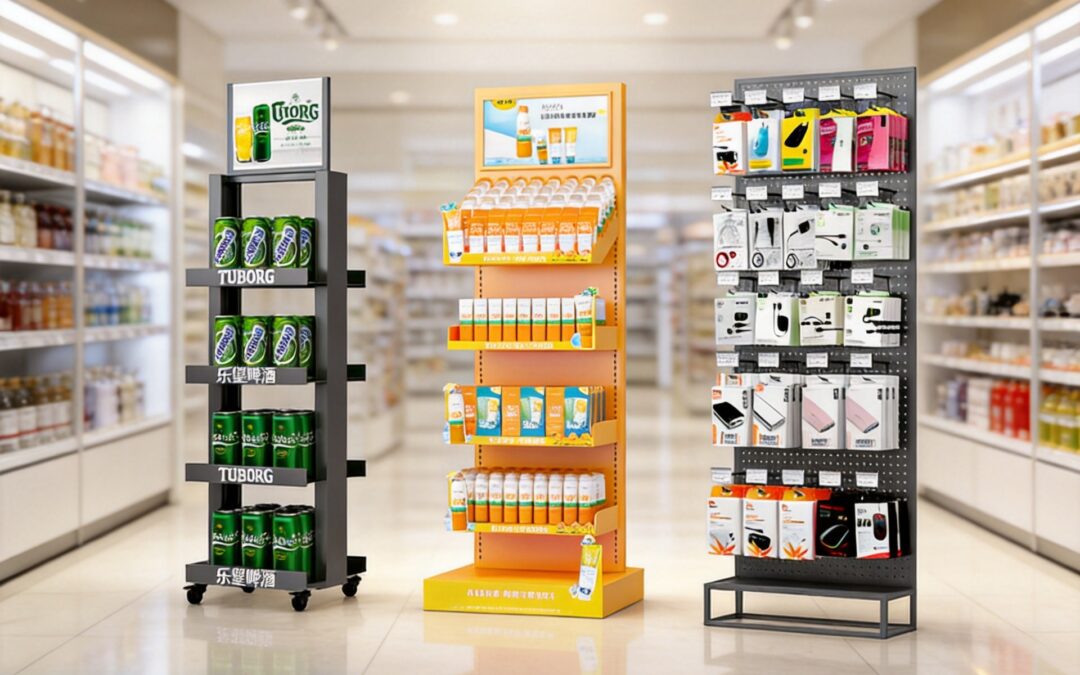 Steel Store Fixture Display for Beverage Merchandising #4919