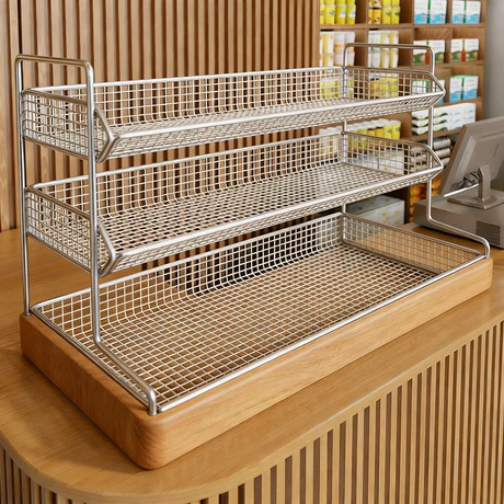 Supermarket Snack Display Shelf for Beverage Merchandising #1725