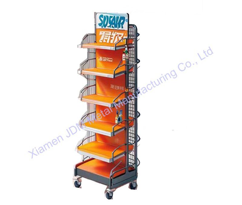 Supermarket Snack Display Shelf for Beverage Merchandising #3066