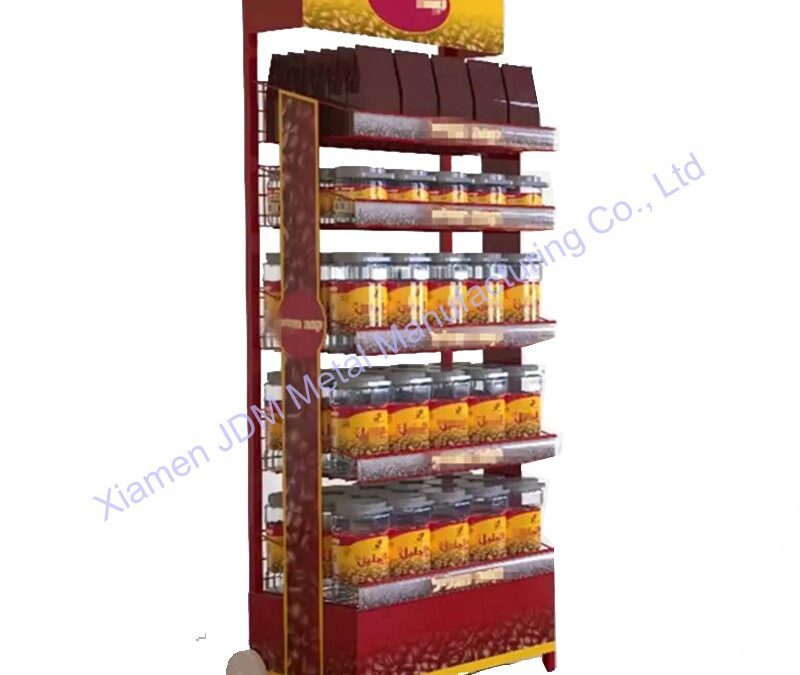 Supermarket Snack Display Shelf for Beverage Merchandising #3288