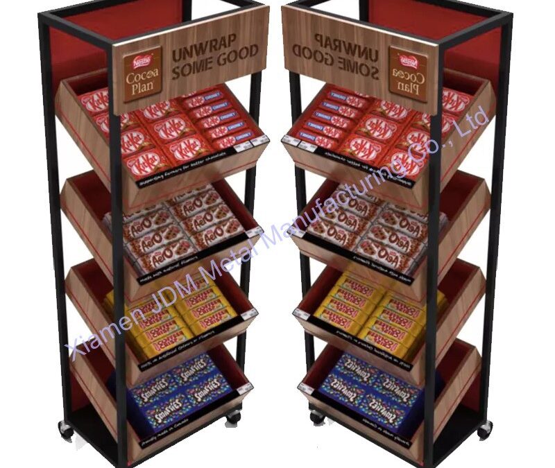 Supermarket Snack Display Shelf for Beverage Merchandising #3389