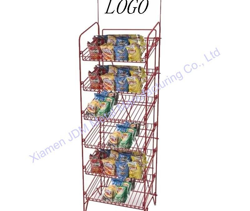 Supermarket Snack Display Shelf for Beverage Merchandising #3396