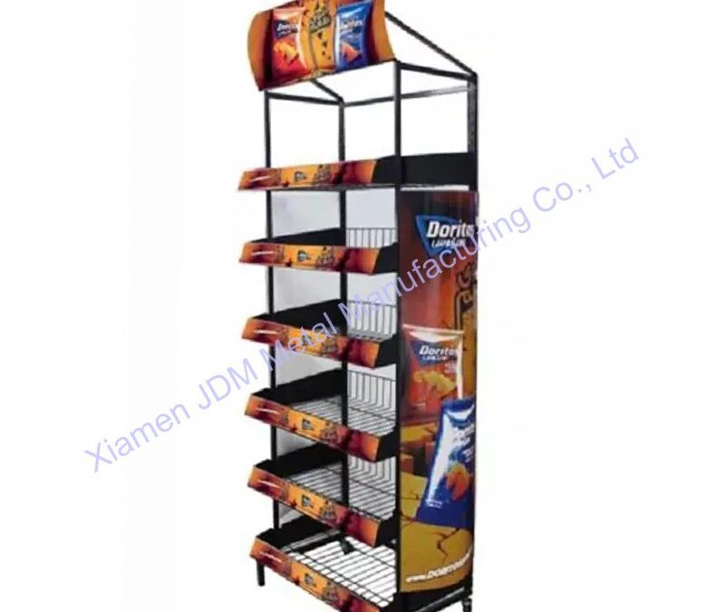 Supermarket Snack Display Shelf for Beverage Merchandising #3415