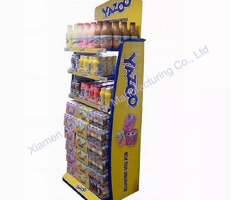 Supermarket Snack Display Shelf for Beverage Merchandising #3771